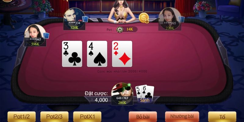 Chia bài theo chiều kim đồng hồ từ trái sang